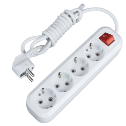 Удлинитель "Эксперт" 4 гнезда 2 метра 16А/3,5кВт с выключателем и заземлением ПВС 3х1 EKF PROxima