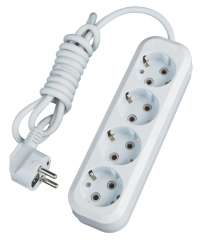 Удлинитель "Стандарт" 4 гнезда 2 метра 10А/2,2кВт с заземлением ПВС 3х0,75 EKF PROxima