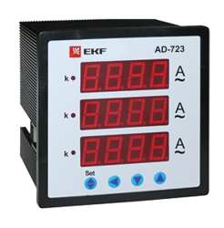 Амперметр AD-723 цифровой на панель (72х72) трехфазный EKF PROxima