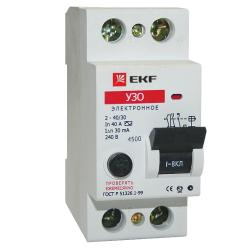 Устройство защитного отключения УЗО 2P 16А/30мА (электронное) EKF