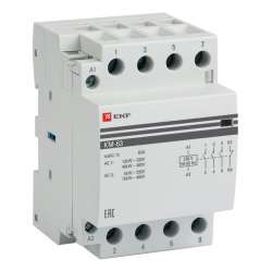 Контактор модульный КМ 63А 3NО+NC (3 мод.) EKF PROxima Контактор модульный КМ 63А 3NО+NC (3 мод.) EKF PROxima