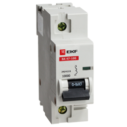 Автоматический выключатель ВА 47-100, 1P 10А (C) 10kA EKF