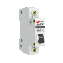 Автоматический выключатель 1P 32А (C) 4,5кА ВА 47-29 EKF Basic