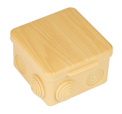 Коробка распаячная КМР-030-031 с крышкой (80х80х50) 7 мембранных вводов светлое дерево IP54 EKF PROxima