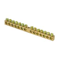 Шина PEN "ноль-земля" (8х12мм) 14 отверстий латунь крепеж по центру розничный стикер EKF PROxima