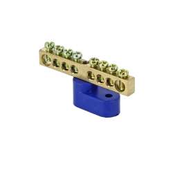 Шина "0" N (8x12мм) 14 отв. латунь синий нейл. корп. комбинир. розн. стикер EKF