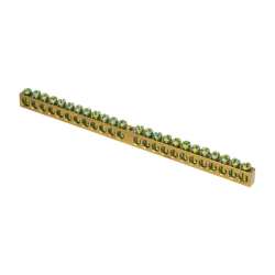 Шина PEN "ноль-земля" (8х12мм) 24 отверстия латунь крепеж по центру EKF PROxima