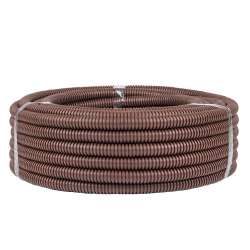 Труба гофр. ПВХ Plast с зондом под темное дерево d20мм (25м.) EKF PROxima