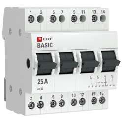 Трехпозиционный переключатель 4P 25А EKF Basic