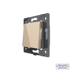 Одноклавишный перекрестный механический выключатель Livolo, цвет золотой (механизм)