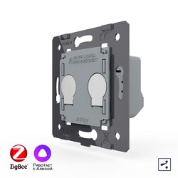 Двухклавишный проходной умный сенсорный выключатель Livolo ZigBee (механизм)