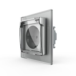 Розетка с крышкой Livolo 1 модуль Серая