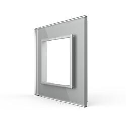 Рамка для розетки Livolo 1 пост, цвет серый, стекло
