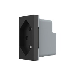 Розетка электрическая 1/2 с заземлением 13A Livolo, цвет черный (механизм)