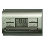 FINDER Комнатный термостат; питание 3В DС; 1СО 5А; монтаж на стену; кнопки ВКЛ/ВЫКЛ, ЛЕТО/ЗИМА; дисплей; цвет титановый(арт.1T3190032200)