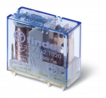 FINDER Миниатюрное универсальное электромеханическое реле; монтаж на печатную плату; выводы с шагом 3.5мм; 1СO 10A; контакты AgNi; катушка 24В DC (чувствит.); степень защиты RTII(арт.403170241020)