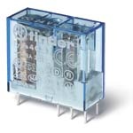 FINDER Миниатюрное универсальное электромеханическое реле; монтаж на печатную плату или в розетку; выводы с шагом 5мм; 2CO 8A; контакты AgCdO; катушка 5В DC (чувствит.); степень защиты RTII(арт.405270052000)