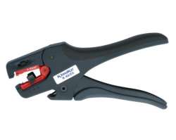 K432U Инструмент для снятия твёрдой изоляции (в т.ч. PTE, PTFE, тефлон и т.д.) проводов с жилой 4 - 16 мм2 / U-профиль лезвий / автомат. настройка на размер сечения / встроенный резак