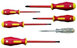 KL390IS Набор из 6-ти отверток с изол. рукояткой (VDE до 1000В) - PH1 / PH2 / 2,5 / 4,0 / 5,5 / отв. - индикатор