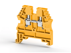 KLEMSAN 304123 Клеммник на DIN-рейку 2,5мм.кв. (желтый); AVK2,5