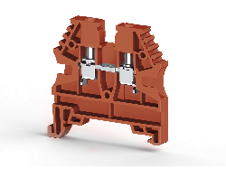 KLEMSAN 304124 Клеммник на DIN-рейку 2,5мм.кв. (красный); AVK2,5