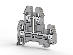 0.0.0.3.19129, Клеммник 2-х ярусный  4мм.кв., с внутр.перемычкой, (серый); PIK4NK