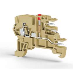 0.0.0.3.64074, Клеммник пружинный с 2-х ряд. разъёмом, с индикацией 110 VAC, на DIN-рейку, 2,5 мм.кв., (серый); PCY 2,5EL