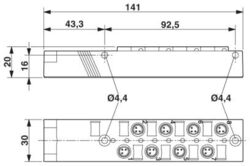 Phoenix contact 1516056 SACB- 8/3-L- 5,0PUR-M8 Коробка датчика и исполнительного элемента