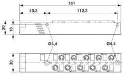 Phoenix contact 1516072 SACB-10/3-L- 5,0PUR-M8 Коробка датчика и исполнительного элемента