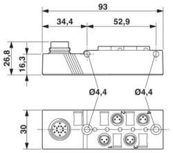 Phoenix contact 1516182 SACB- 4/3-L-M16-M8 Коробка датчика и исполнительного элемента