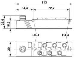Phoenix contact 1516247 SACB- 6/3-L-M12-M8 Коробка датчика и исполнительного элемента