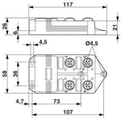 Phoenix contact 1517097 SACB-4/ 4-L-10,0PUR SCO Коробка датчика и исполнительного элемента