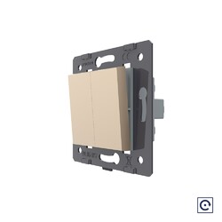 Двухклавишная механическая кнопка (звонок) Livolo, цвет золотой (механизм)