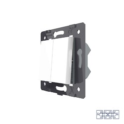 Двухклавишный перекрестный механический выключатель Livolo, цвет белый (механизм)