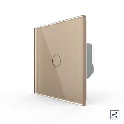 Одноклавишный проходной/перекрестный сенсорный выключатель Livolo, 1 пост, Золотой