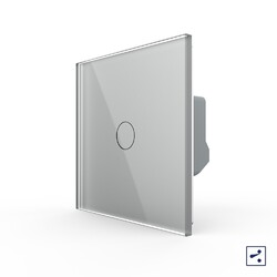 Одноклавишный проходной/перекрестный сенсорный выключатель Livolo, 1 пост, Серый