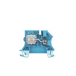 Weidmuller 1010680000 WNT 2.5 10X3 Исполнение: Разъединительная клемма нулевого провода, Соединение с шиной, 2.5 мм.кв, 400 V, 24 A, скользящий, синий