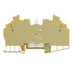 Weidmuller 1015560000 WDT 1.5/2 BE/PA66/GE Исполнение: Измерительная клемма с размыкателем, Винтовое соединение, 1.5 мм.кв, 250 V, 10 A, поворотный, бежевый/желтый