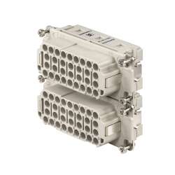 Weidmuller 1018960000 HDC HEE 32 FC 33-64 Исполнение: HDC - вставка, Гнездо, 500 V, 16 A, Количество полюсов: 32, Обжимное соединение, Типоразмер: 6