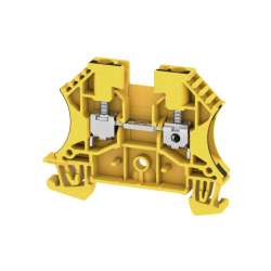 Weidmuller 1020190000 WDU 4 GE/SW Исполнение: Проходная клемма, Винтовое соединение, 4 мм.кв, 800 V, 32 A, желтый