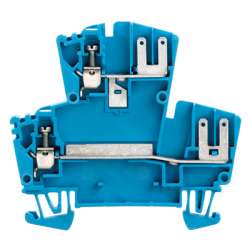 Weidmuller 1021680000 WDK 2.5 F BL Исполнение: W-серия, Двухуровневая клемма, Расчетное сечение: 2.5 мм.кв, Винтовое соединение, Непосредственный монтаж