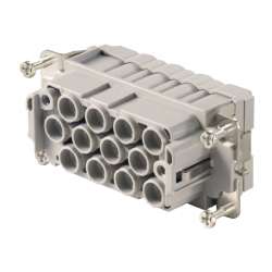 Weidmuller 1023330000 HDC S12/2 FC Исполнение: HDC - вставка, Гнездо, 690 V, 40 A, Количество полюсов: 14, Обжимное соединение, Типоразмер: 6