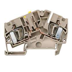 Weidmuller 1023830000 ZTR 6-2 Исполнение: Измерительная клемма с размыкателем, Пружинное соединение, 6 мм.кв, 690 V, 32 A, поворотный, Темно-бежевый