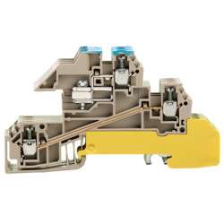 Weidmuller 1034200000 WDL 2.5/3/S/NT/L/PE Исполнение: W-серия, Распределительный клеммный блок для N-рейки, Расчетное сечение: 2.5 мм.кв, Винтовое соединение
