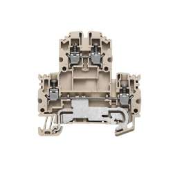 Weidmuller 1041650000 WDK 2.5N DU-PE Исполнение: Двухуровневая клемма, Винтовое соединение, 2.5 мм.кв, 800 V, 24 A, Темно-бежевый