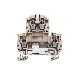 Weidmuller 1041950000 WDK 4N DU-PE Исполнение: Двухуровневая клемма, Винтовое соединение, 4 мм.кв, 800 V, 32 A, Темно-бежевый