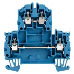 Weidmuller 1041980000 WDK 4N BL Исполнение: Двухуровневая клемма, Винтовое соединение, 4 мм.кв, 800 V, 32 A, синий
