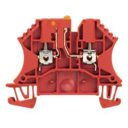 Weidmuller 1062290000 WTR 2.5 STB2.3 RT Исполнение: Измерительная клемма с размыкателем, Винтовое соединение, 2.5 мм.кв, 500 V, 24 A, поворотный, красный