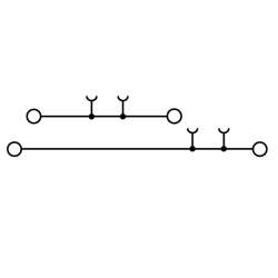 Weidmuller 1067940000 WDK 2.5 ZQV SW Исполнение: Проходная клемма, Двухуровневая клемма, Винтовое соединение, 2.5 мм.кв, 400 V, 24 A, черный