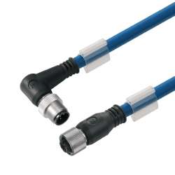 Weidmuller 1075451000 FBCEX PA M12 MA-FM 10M Исполнение: Шина - провод, Соединительная линия, M12/M12, Количество полюсов: 2, 10 m, Вилка, угловая - Гнездо, прямое, Экранированный: Да, Светодиод: Нет, Материал оболочки: ПВХ, Галогены: Да